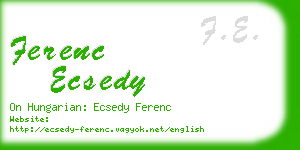 ferenc ecsedy business card